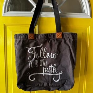 Thirty-One Black Tote with Motivational Print